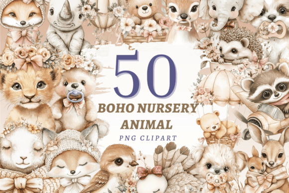 Download Boho Nursery Animal PNG Bundle - Nursery animal Collection