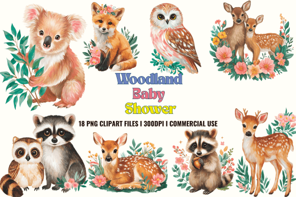 Download Woodland Baby Shower Clipart - Woodland baby Collection