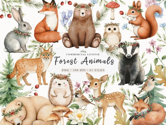 Download Boho Woodland Baby Floral Animals Png - Woodland baby Collection