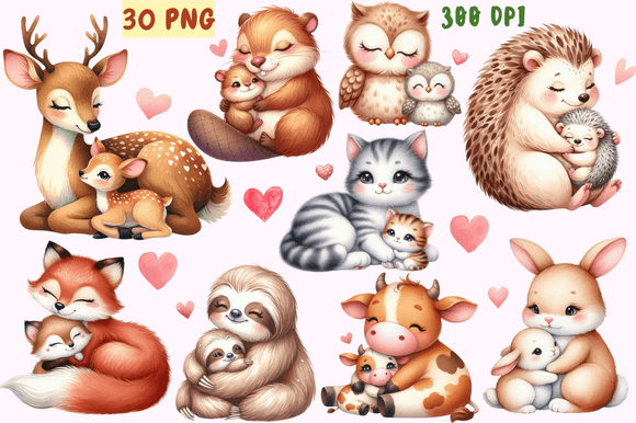 Download Mothers and Babies Nursery Animals PNG - Nursery animal Collection