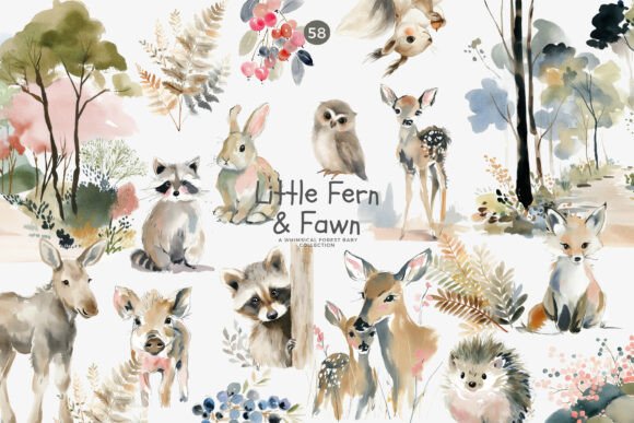 Download Woodland Baby Animal Clipart Bundle Png - Woodland baby Collection