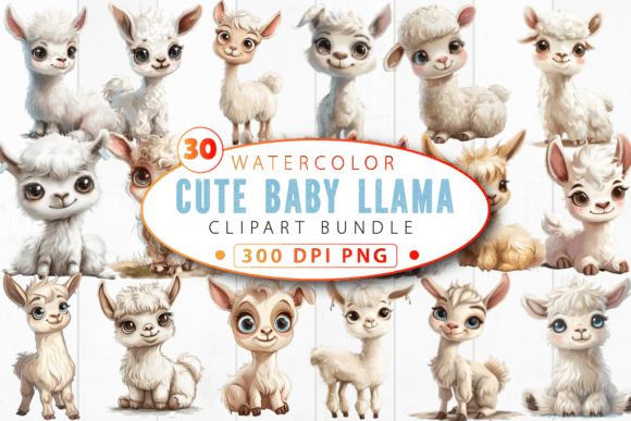 Download Cute Baby Llama Nursery Animal Clipart - Premium Resources