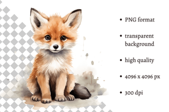 Download Watercolor Woodland Baby Fox PNG Clipart - Woodland baby Collection