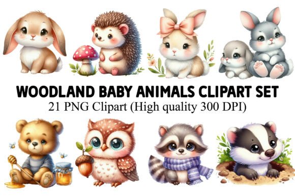 Download Woodland Baby Animals Clipart Set - Woodland baby Collection